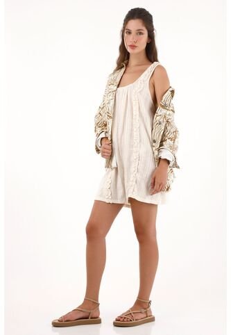 Topmark Enterizo Corto Tipo Mono Crudo Para Mujer topmark