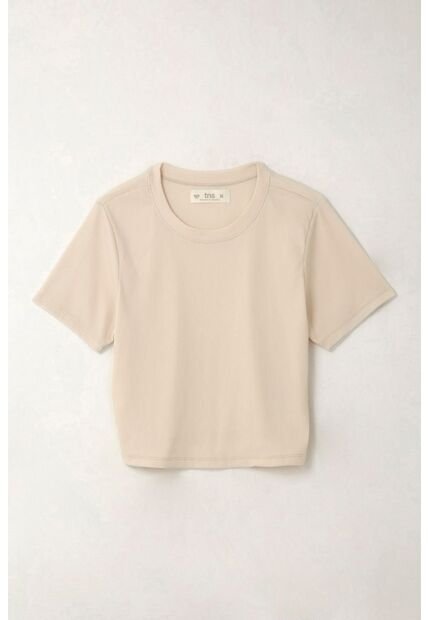 Topmark Camiseta Ajustada Acanalada Crudo Para Mujer