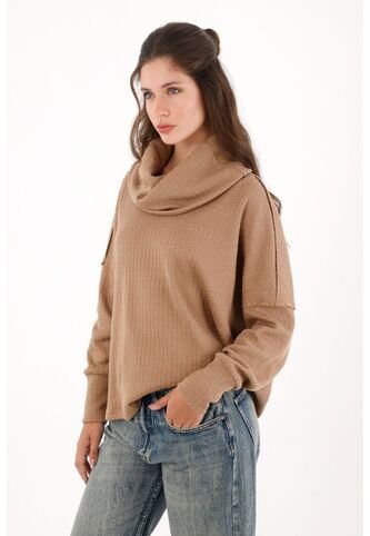 Topmark Buzo Cuello Tortuga Amplio Café Para Mujer topmark