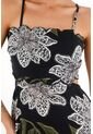 Topmark Vestido Largo Con Estampado Y Cut Out En Cintura Negro Para Mujer de topmark