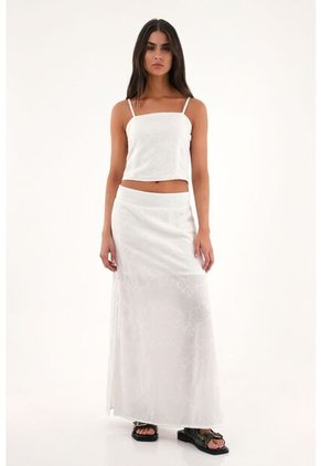 Topmark Camisa Crudo De Tela Bordada Para Mujer