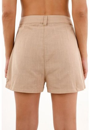 Bermuda Crudo De Tiro Alto Para Mujer