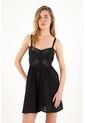 Topmark Vestido Corto Negro Con Estampado Tono A Tono Para Mujer de topmark
