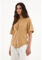Camiseta Con Detalle Recogido En Delantero Para Mujer de topmark