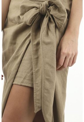 Falda Midi Café Para Mujer