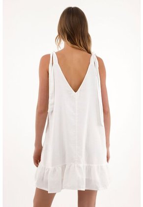 Topmark Vestido Corto En Ojalillo De Tiras Crudo Para Mujer