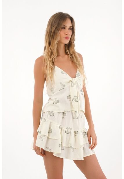 Topmark Falda Corta Con Boleros Estampada Para Mujer