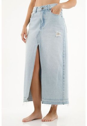 Topmark Falda Azul En Denim Para Mujer
