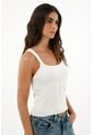 Topmark Camiseta Manga Sisa Ajustada Crudo Para Mujer de topmark