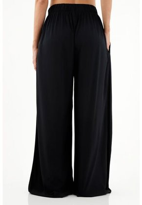 Pantalón De Silueta Amplia Negro Para Mujer