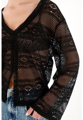 Topmark Camiseta Negra De Cuello Bandeja Para Mujer