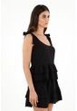 Topmark Camisa Negra De Tiras Con Boleros Para Mujer de topmark
