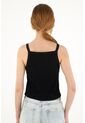 Topmark Crop Top Negro Con Textura Para Mujer de topmark
