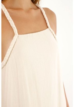 Topmark Vestido Largo De Tela Con Textura Crudo Para Mujer