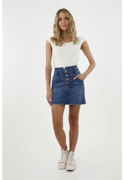 Falda Azul Oscuro  Para Mujer