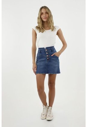 Falda Azul Oscuro Para Mujer