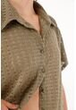 Topmark Camisa Tejida Manga Corta Verde Para Mujer de topmark