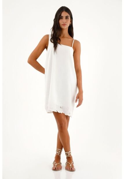 Vestido Corto Con Bordado De Flores Para Mujer