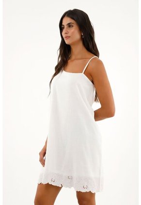 Vestido Corto Con Bordado De Flores Para Mujer