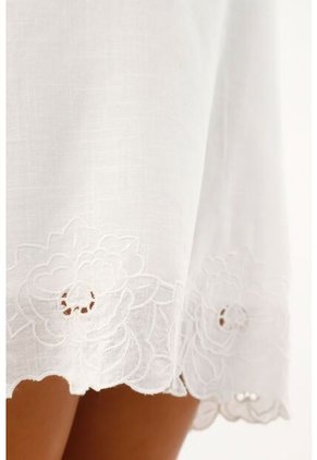 Vestido Corto Con Bordado De Flores Para Mujer