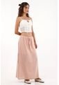 Falda Larga Con Aberturas Laterales Rosada Para Mujer de topmark