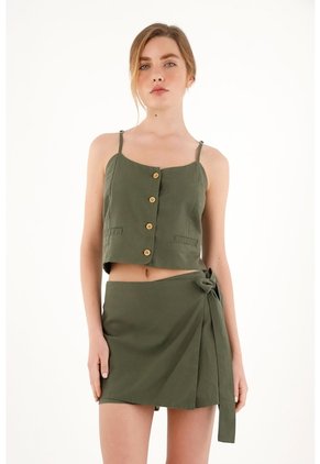 Topmark Camisa Verde De Tiras Para Mujer