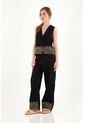 Topmark Pantalón Negro Recto Con Pretina Elástica Para Mujer de topmark