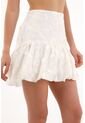 Topmark Falda Corta Bordada En Delantero Crudo Para Mujer de topmark