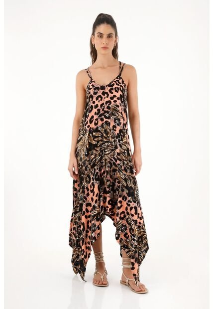 Vestido Largo Estampado Animal Print Para Mujer