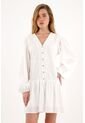 Topmark Vestido Crudo Corto Manga Larga Para Mujer de topmark