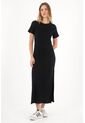 Topmark Vestido Largo Ajustado Negro Para Mujer de topmark