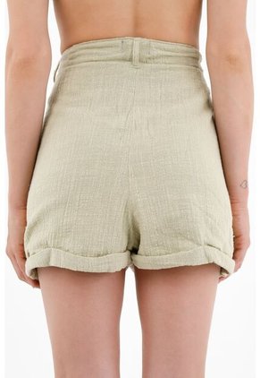 Topmark Bermuda Verde Con Guardapolvo En Ruedo Para Mujer