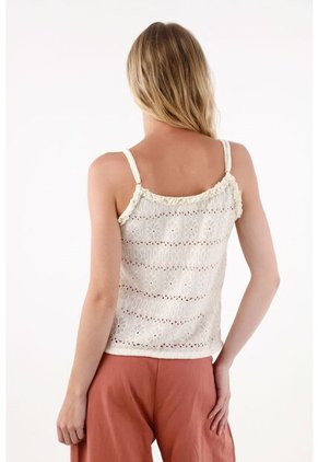 Topmark Top Para Mujer Poliéster Crudo Recto Con Lazo Frontal