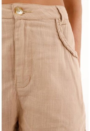 Bermuda Crudo De Tiro Alto Para Mujer