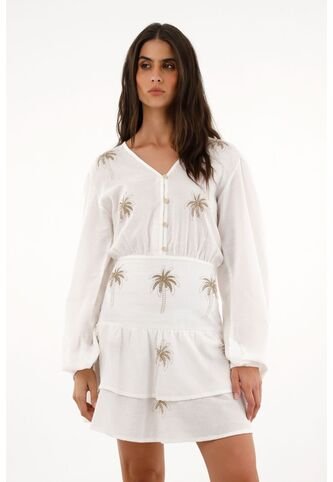 Topmark Vestido Corto Estampado Manga Larga Para Mujer topmark