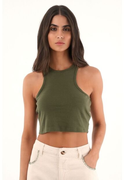 Topmark Camiseta Manga Sisa Verde Para Mujer