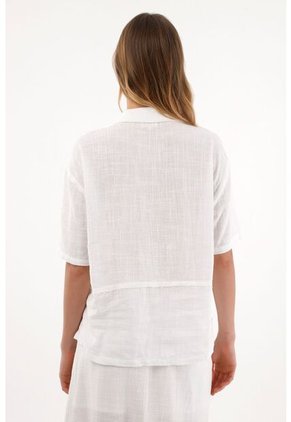 Topmark Camisa Clásica En Tela Con Textura Crudo Para Mujer