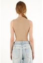 Crop Top Cuello Tortuga Crudo Para Mujer de topmark