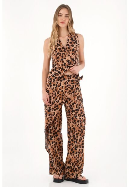 Topmark Pantalón Con Estampado De Animal Print Multicolor Para Mujer