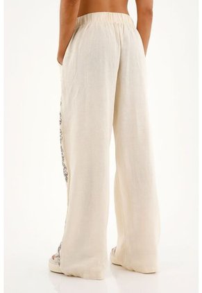 Topmark Pantalón Recto Crudo Con Estampado Para Mujer