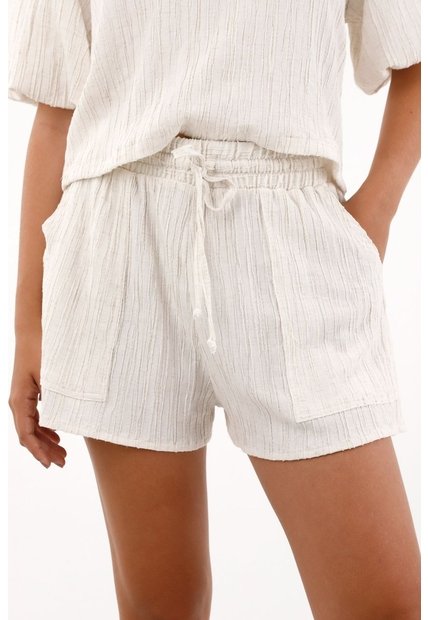 Topmark Short Con Pretina Elástica Crudo Con Diseño Limpio Para Mujer