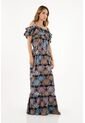 Topmark Vestido Estampado Con Boleros Decorativos Para Mujer de topmark