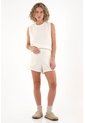 Topmark Short De Tela Con Textura Crudo De Acabado Suave Para Mujer Con Acabado Suave de topmark
