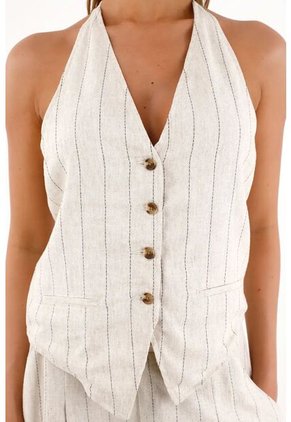 Topmark Camisa Tipo Chaleco Con Diseño A Rayas Para Mujer