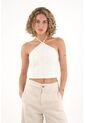 Topmark Crop Top Crudo Cuello Halter Para Mujer de topmark