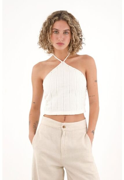 Topmark Crop Top Crudo Cuello Halter Para Mujer