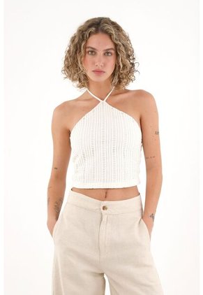 Topmark Crop Top Crudo Cuello Halter Para Mujer