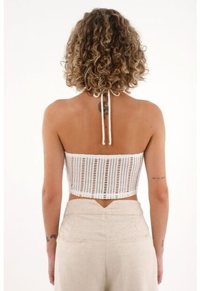 Topmark Crop Top Crudo Cuello Halter Para Mujer