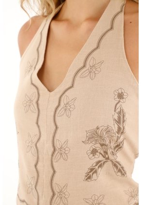 Topmark Camisa Crop Con Estampado Especial Crudo Para Mujer