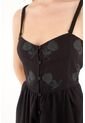 Topmark Vestido Corto Negro Con Estampado Tono A Tono Para Mujer de topmark
